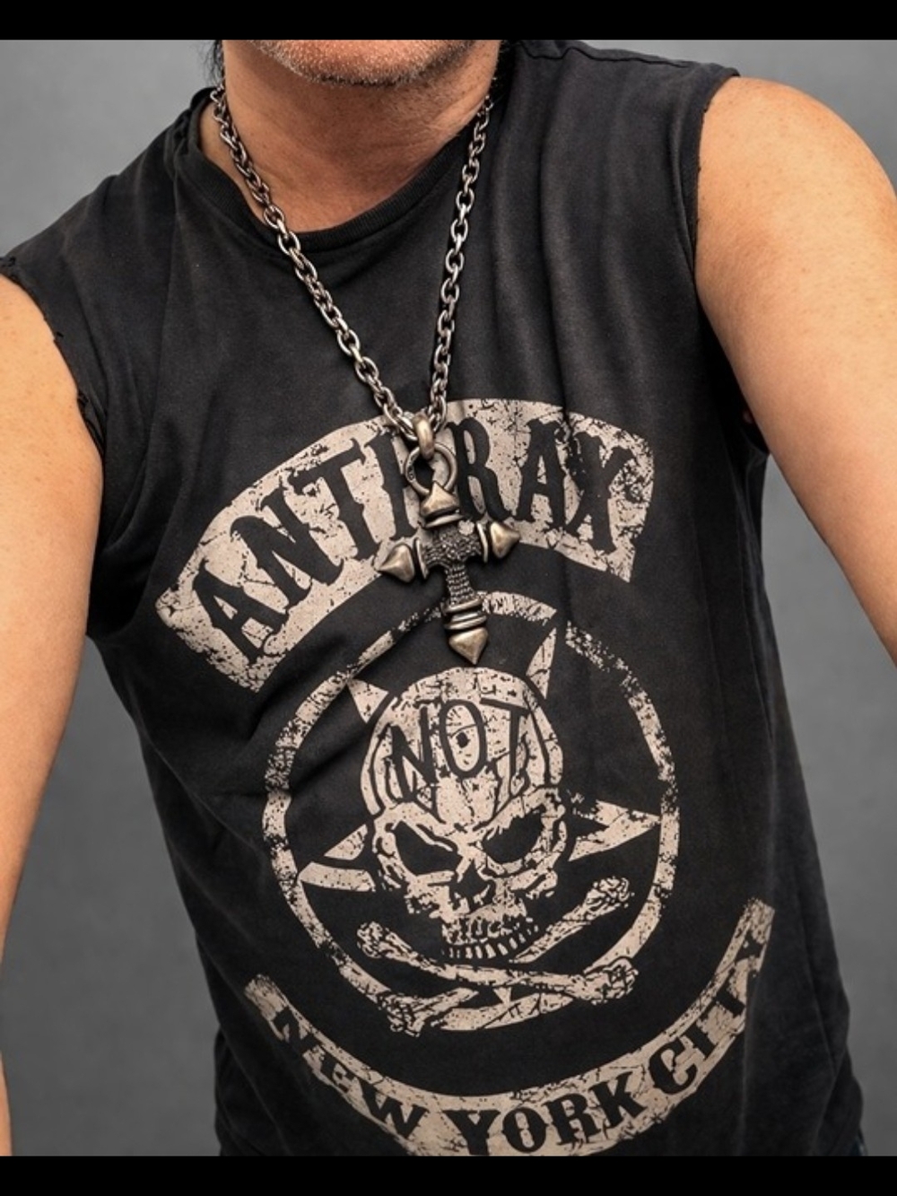 Amplified Anthrax Sleeveless T shirt Men's Medium